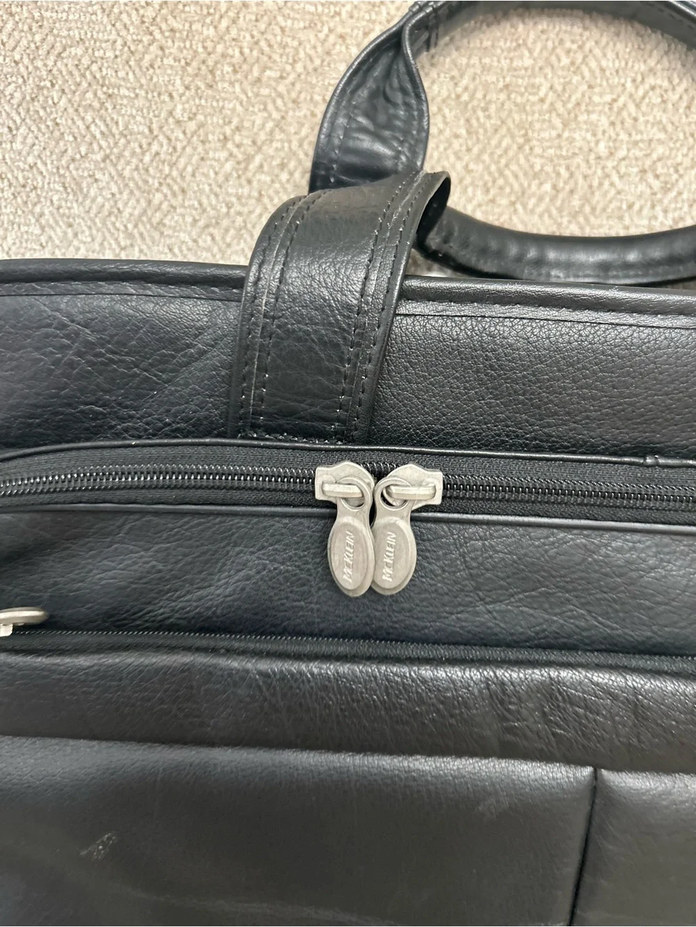 Used McKlein-Walton expandable laptop briefcase 17” wide